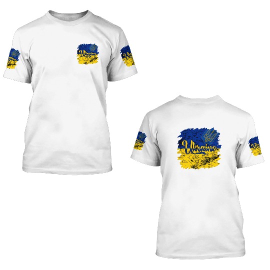 Ukraine Ukrainian Flag I Stand With Ukraine Pride 3D T Shirts