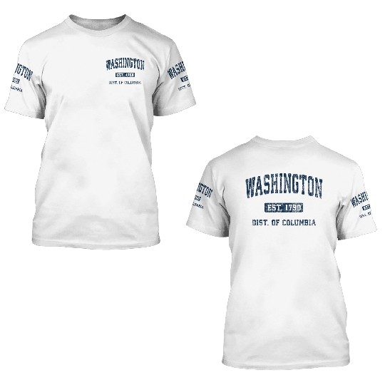 Washington Dc Athletic Sports 3D T Shirts
