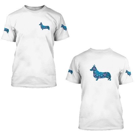 Corgi Dog Bohemian Snowflake Pattern 3D T Shirts