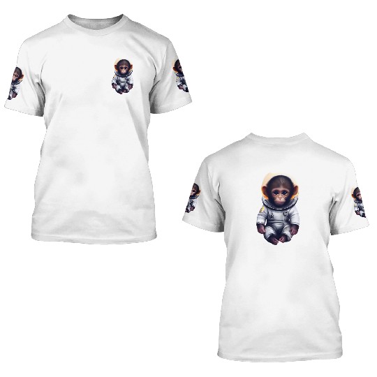 Astronaut monkey 3D T Shirts