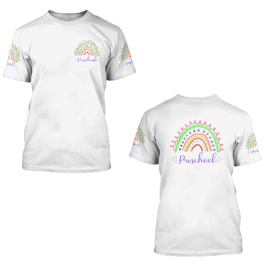 Preschool Teacher Back to School 3D T Shirts