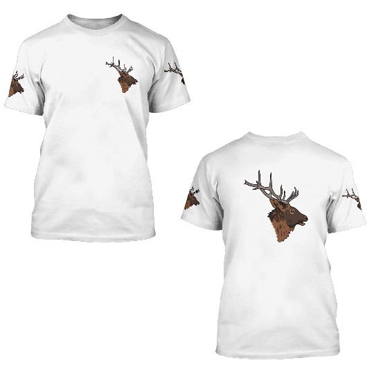elk head 3D T Shirts