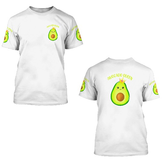 Avocado Vegan Queen Tiara Crown Wos 3D T Shirts
