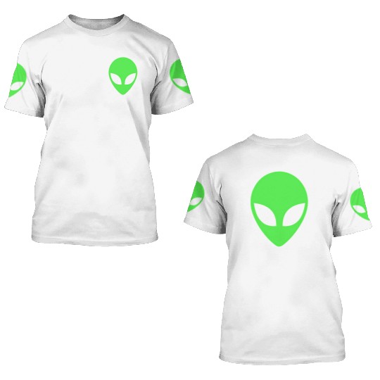 Green Alien Head 90S Style 3D T Shirts