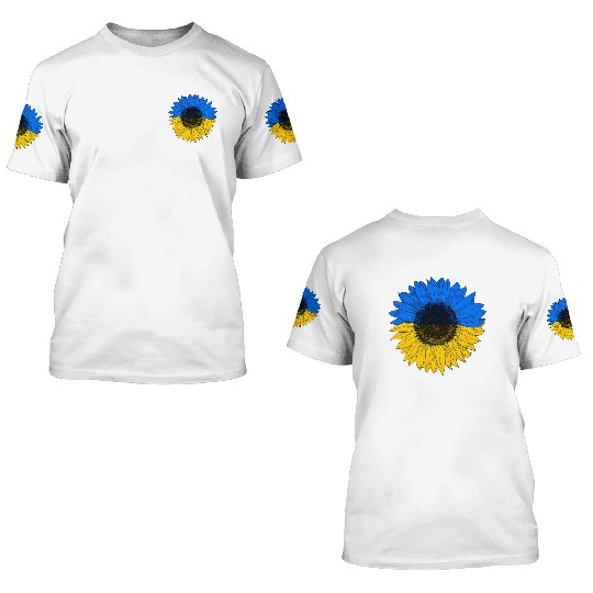 Ukraine Flag Sunflower Ukrainian Flag 3D T Shirts