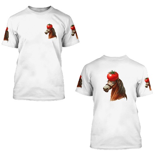 Horse Head Tomato 3D T Shirts