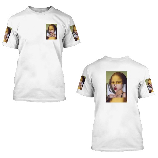 Mona Lisa Lollipop Mona Lisa 3D T Shirts