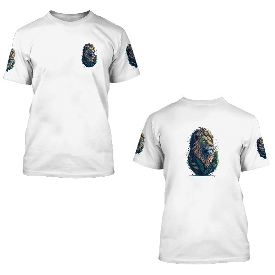 Vintage Epic Nature Lion Design 3D T Shirts