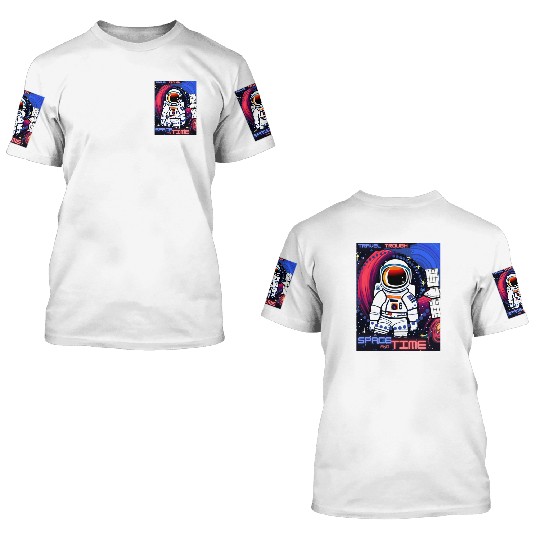 Astronaut Space and Time 3D T Shirts