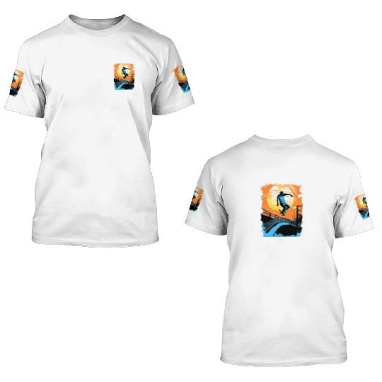 Skateboarding Skateboarder Tricks on Ramps 3D T Shirts