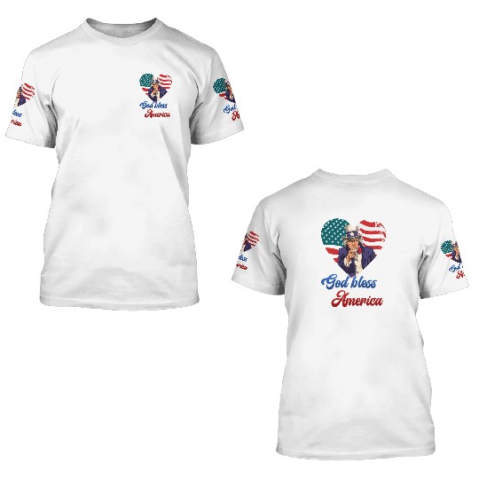 God Bless America Independence Day 4th July USA 3D T Shirts
