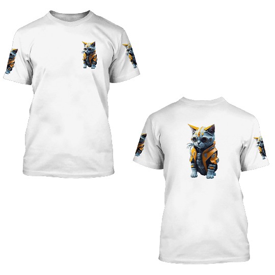 Cyberpunk Cat 3D T Shirts