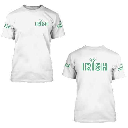 Irish in a Retro Font stars 3D T Shirts