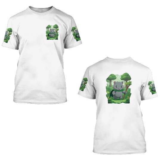 Wombat Hero - Green Cape Wombat 3D T Shirts