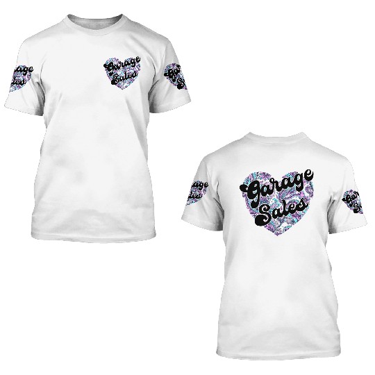 Garage Sales paisley heart 3D T Shirts