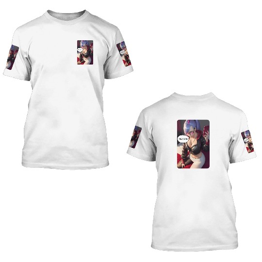 Cyberpunk Waifu Influencer Design 4 3D T Shirts