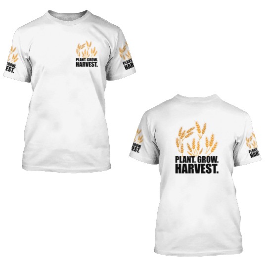 Wheat Farmer Plant Grow Harvest 3D T Shirts