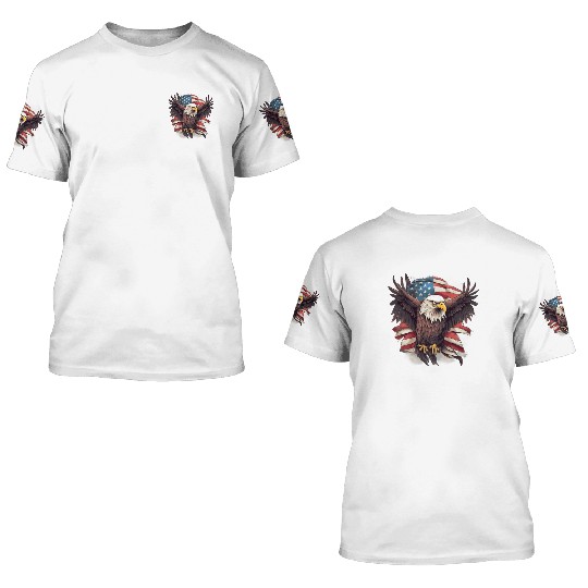 Merica Patriotic USA Eagle 3D T Shirts