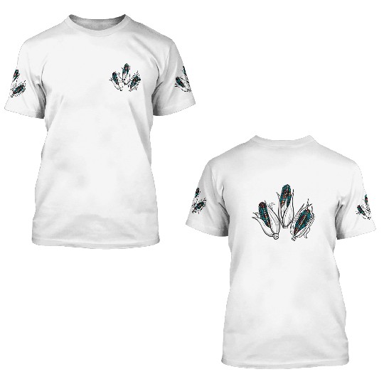 Native American Turquoise Corn Tribal Pattern 3D T Shirts
