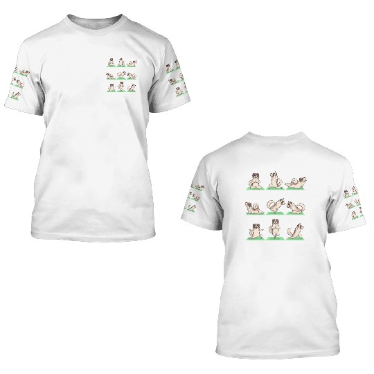 Saint Bernard Dog Yoga Pose Zen Workout Exercise 3D T Shirts