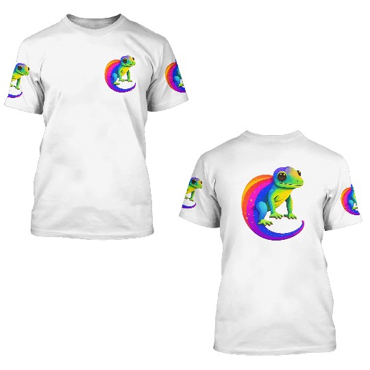 Gay Pride Gecko 3D T Shirts
