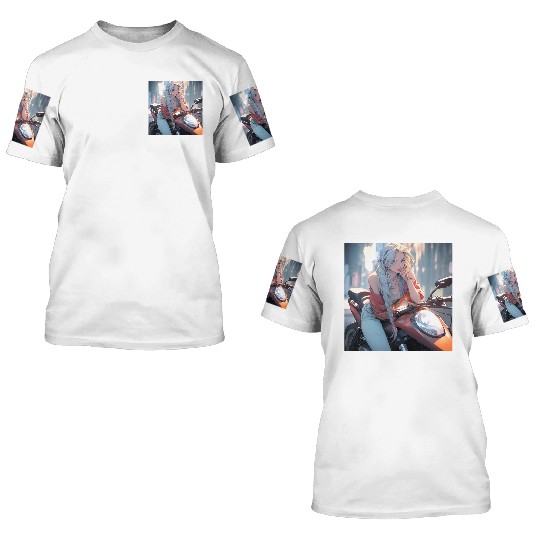 Cool Biker Chick 3D T Shirts