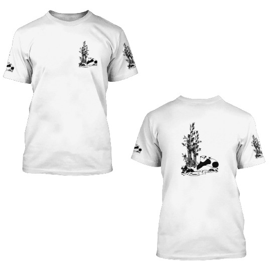 NATURE VIBES | PANDA BEAR AND LITTLE BIRD 3D T Shirts