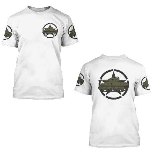 M4 Sherman | World War 2 Vehicle 3D T Shirts