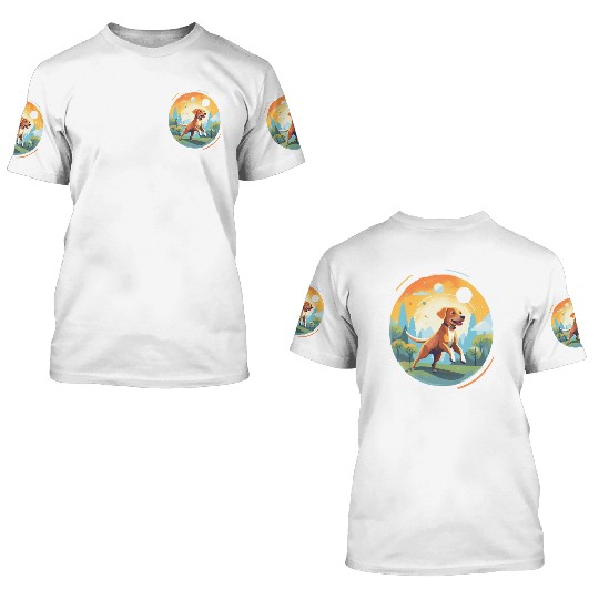 Joyful Dog in Summer Park 3D T Shirts