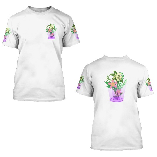 flowers and plants with magic light 3D T Shirts