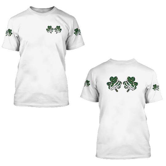 Shamrock Leopard Hands 3D T Shirts