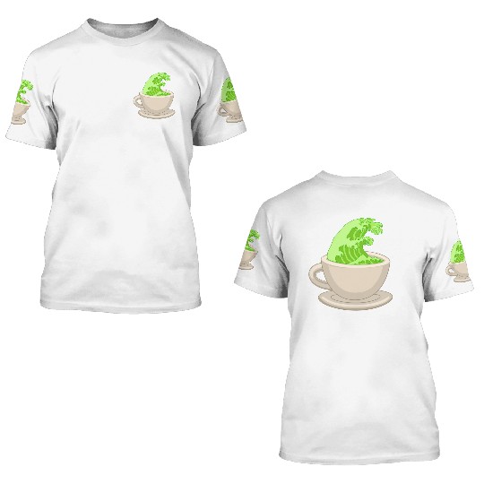 Matcha Latte Great Green Tea Wave 3D T Shirts