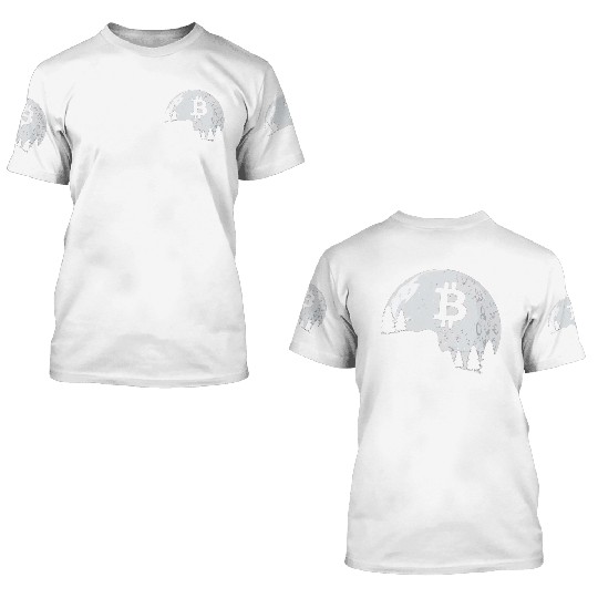 Bitcoin Coin-Crypto In The Moon 3D T Shirts