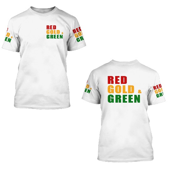 Red, Gold & Green 3D T Shirts