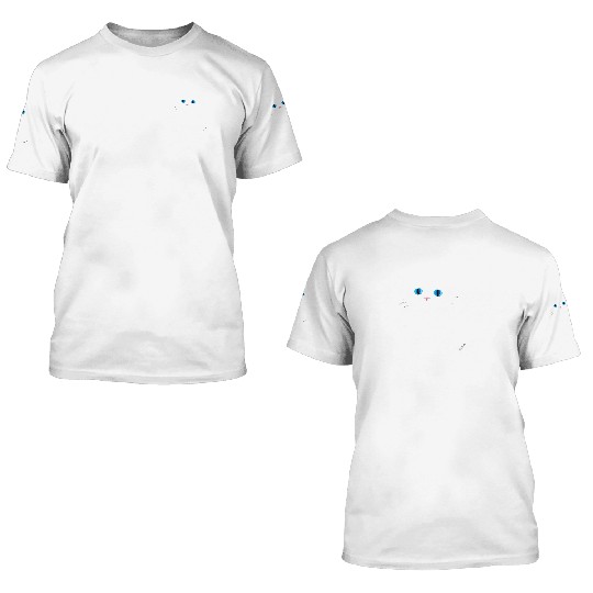 White Cat Silhouette 3D T Shirts