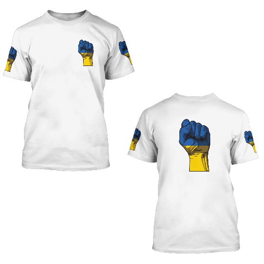 Ukraine Fist Flag Ukraine Flag 3D T Shirts