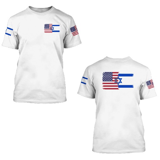 Israel Usa Flag 3D T Shirts