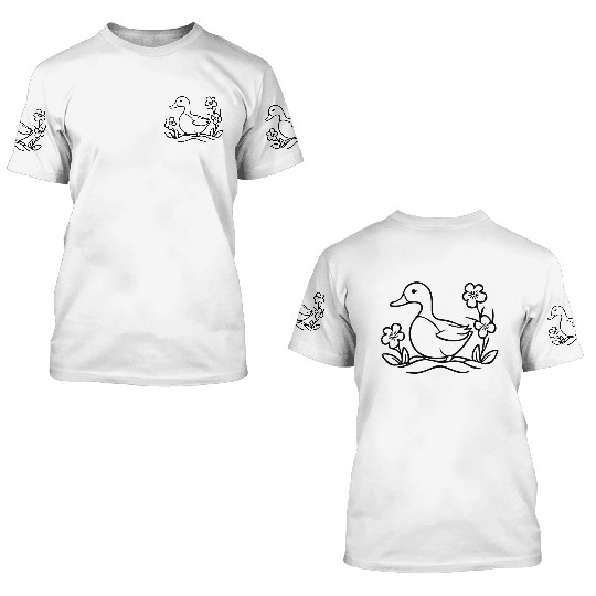 Duck Bird Nature Pond 3D T Shirts