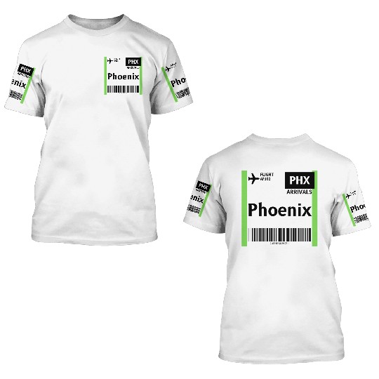airplane ticket phoenix 3D T Shirts