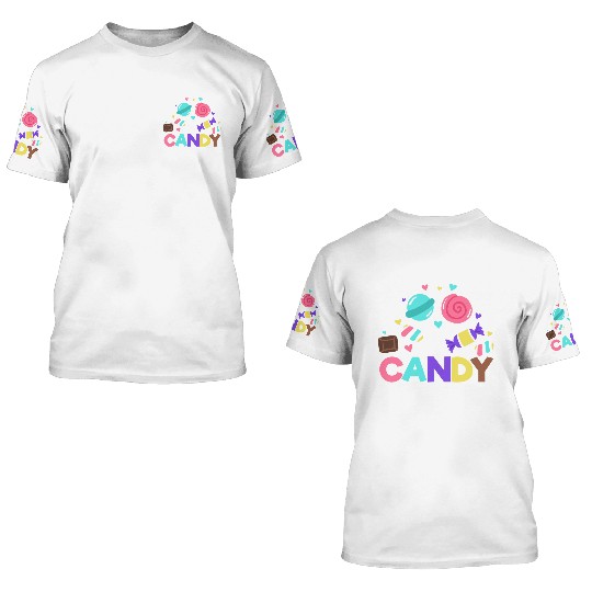 Halloween Candy Trick or Treat Party quote 3D T Shirts