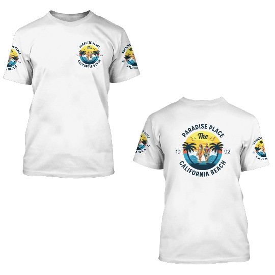 Paradise Place: California Beach 3D T Shirts