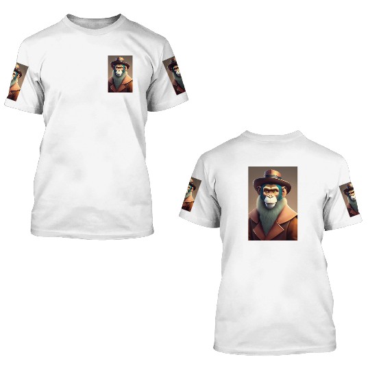 The digital monkey man logo design 3D T Shirts