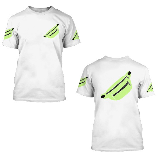 Lime Green Fanny Pack Illustration 3D T Shirts