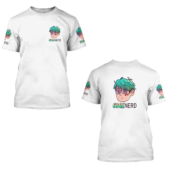 Cool Nerd - Colour Mint design 3D T Shirts