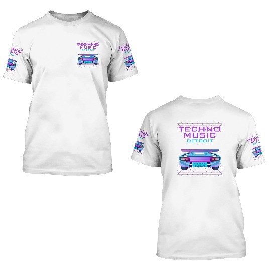 Techno Music Detroit 3D T Shirts