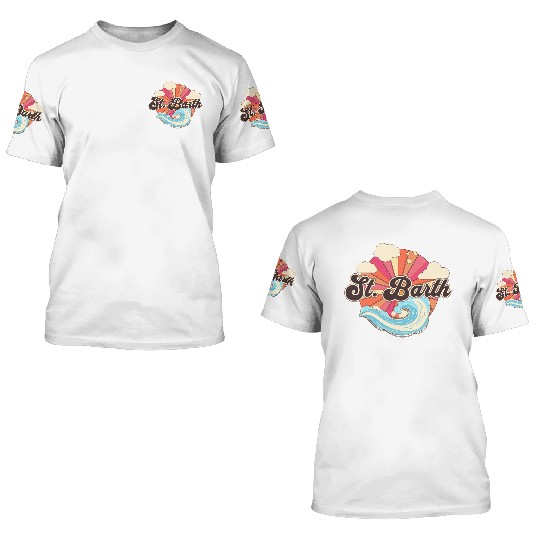 Saint Barthelemy Retro 80s Beach 3D T Shirts