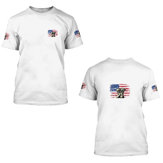 US Army DD-214 American Flag 3D T Shirts