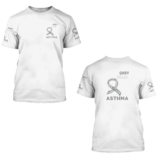 I Wear Grey For My Mom Asthma Awareness 3D T Shirts