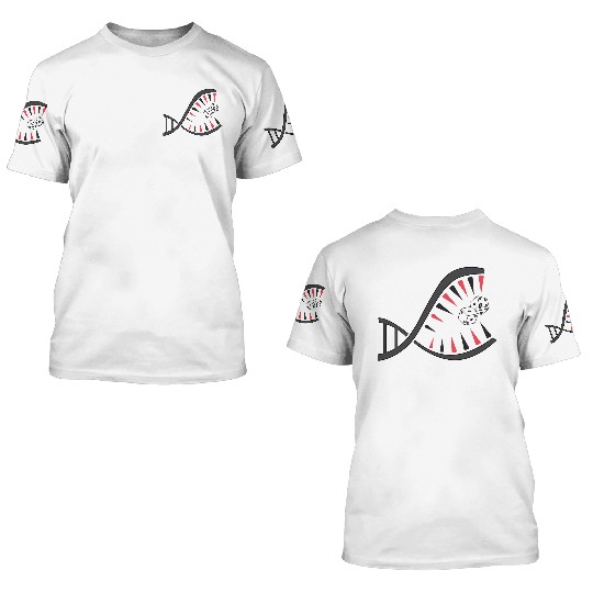 Backgammon DNA Piranha - Unique Board Game Design 3D T Shirts