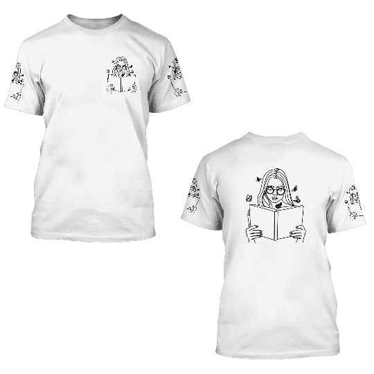 book aesthetic 3D T Shirts